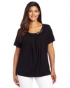 Jones New York Women's Plus Size Scoop Neck Top