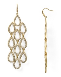 Nail this season's statement earring trend with pair of chandelier earrings from ABS by Allen Schwartz, accented by a cascade of pave teardrops.