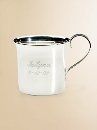Gleaming sterling silver cup is practical today and a keepsake forever, destined to be passed down through generations. 7.1 oz capacity 2¾H X 2¾ diameter Made in SpainFOR PERSONALIZATIONSelect a quantity, then scroll down and click on PERSONALIZE & ADD TO BAG to choose and preview your monogramming options. Please allow 2 weeks for delivery. Gleaming sterling silver cup is practical today and a keepsake forever, destined to be passed down through generations. 7.1 oz capacity 2¾H X 2¾ diameter Made in SpainFOR PERSONALIZATIONSelect a quantity, then scroll down and click on PERSONALIZE & ADD TO BAG to choose and preview your monogramming options. Please allow 2 weeks for delivery.