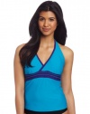 Speedo Women's Active Piped Halterkini Swim Top