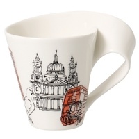 Distinguished by a bold sweeping handle that's both ergonomic and elegant, Villeroy & Boch's iconic New Wave Café mug is decorated with whimsical designs depicting the great European cities of Rome, London or Paris. Distinguished by a bold sweeping handle that's both ergonomic and elegant, Villeroy & Boch's iconic New Wave Café mug is decorated with whimsical designs depicting the great European cities of Rome, London or Paris.