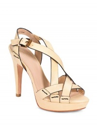 THE LOOKOpen toe Crisscrossing leather straps Adjustable ankle strapTHE FITSelf-covered heel, 4½ (115mm) Self-covered platform, 1 (25mm) Compares to a 3½ heel (90mm)THE MATERIALLeather lining and sole Padded insoleORIGINImported THE LOOKOpen toe Crisscrossing leather straps Adjustable ankle strapTHE FITSelf-covered heel, 4½ (115mm) Self-covered platform, 1 (25mm) Compares to a 3½ heel (90mm)THE MATERIALLeather lining and sole Padded insoleORIGINImported