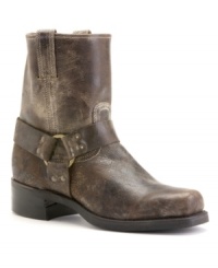 Nothing adds some old school cool like this durable pair of vintage men's boots from Frye. The side buckle will draw everyone's attention to your feet when you're sporting these singular boots for men. Nothing adds some old school cool like this durable pair of vintage men's boots from Frye. The side buckle will draw everyone's attention to your feet when you're sporting these singular boots for men.