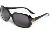 Gucci GG3166/S Sunglasses - 0D28 Shiny Black (3H Smoke Polarized Lens) - 59mm Gucci GG3166/S Sunglasses - 0D28 Shiny Black (3H Smoke Polarized Lens) - 59mm