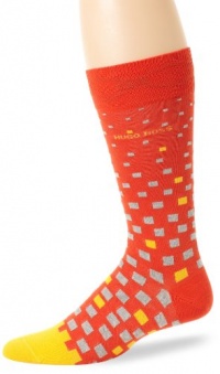 HUGO BOSS Men's Combed Box Pattern Sock HUGO BOSS Men's Combed Box Pattern Sock