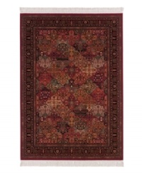 A richly colored, intensely detailed rug that instantly recalls the traditional patterned rugs of ancient Persia while also reflecting a modern sensibility and color palate. With features like 100% New Zealand semi-worsted wool and hand-knotted fringes, your Kashimar rug will be a treasured possession for years to come. A richly colored, intensely detailed rug that instantly recalls the traditional patterned rugs of ancient Persia while also reflecting a modern sensibility and color palate. With features like 100% New Zealand semi-worsted wool and hand-knotted fringes, your Kashimar rug will be a treasured possession for years to come.