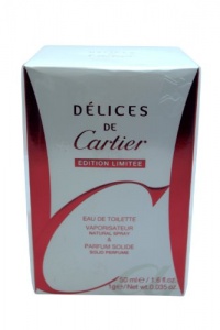 Delices De Cartier for Women 2 Piece Gift Set (Eau De Toilette Spray, Solid Perfume), 1.6 Ounce