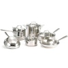 Emeril Stainless Steel with Copper and Pouring Spouts Dishwasher Safe 10-Piece Cookware Set, Silver