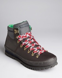 Rugged, masculine boots that work well with your everyday attire, festooned with multi-color laces for a bit of hip hiker attitude. From Diesel. Rugged, masculine boots that work well with your everyday attire, festooned with multi-color laces for a bit of hip hiker attitude. From Diesel.