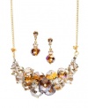 c.A.K.e by Ali Khan Jewelry Set, Champagne Glass Bead Cluster Necklace and Drop Earrings Set