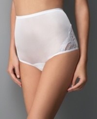 Enjoy great comfort in a full coverage brief with pretty lace detail. Style #13-001 Enjoy great comfort in a full coverage brief with pretty lace detail. Style #13-001