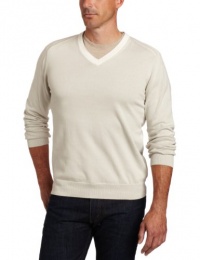 Perry Ellis Men's Stripe Shell V-Neck Sweater Perry Ellis Men's Stripe Shell V-Neck Sweater