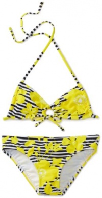 Roxy Kids Girls 7-16 Seashore Party Print Angel 2 Piece Swimsuit Set, Sunglow Yellow, 12 Roxy Kids Girls 7-16 Seashore Party Print Angel 2 Piece Swimsuit Set, Sunglow Yellow, 12