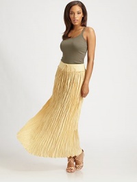 Designed to move with its wearer, this long skirt is made from a lightweight fabrication. Its pleats are especially appealing.Drawstring waistBack zipperBack waist dartsAbout 39 longPolyesterDry cleanImported Model shown is 5'10 (177cm) wearing US size 4. Designed to move with its wearer, this long skirt is made from a lightweight fabrication. Its pleats are especially appealing.Drawstring waistBack zipperBack waist dartsAbout 39 longPolyesterDry cleanImported Model shown is 5'10 (177cm) wearing US size 4.