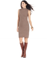 Fever's sleek sweater dress offers a body-hugging silhouette and allover ribbed knit for a perfect fit. Fever's sleek sweater dress offers a body-hugging silhouette and allover ribbed knit for a perfect fit.