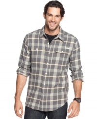 Plaid adds some prep to this flannel work shirt from Field & Stream. Plaid adds some prep to this flannel work shirt from Field & Stream.