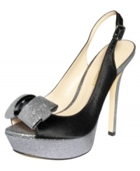 Glittery platforms add tons of shine. Enzo Angiolini's Trace platform pumps are satiny smooth and feature a dramatic sparkly bow across the vamp. Glittery platforms add tons of shine. Enzo Angiolini's Trace platform pumps are satiny smooth and feature a dramatic sparkly bow across the vamp.