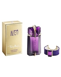 Indulge yourself with the ALIEN fragrance and Thierry Mugler fashion.Included with this purchase of an ALIEN Eau de Parfum Refillable Spray (60 mL/2 fl. oz.) is a signature, genuine leather Mugler bracelet, featuring a faceted purple glass stone and golden accents. The perfect gift for any goddess. Indulge yourself with the ALIEN fragrance and Thierry Mugler fashion.Included with this purchase of an ALIEN Eau de Parfum Refillable Spray (60 mL/2 fl. oz.) is a signature, genuine leather Mugler bracelet, featuring a faceted purple glass stone and golden accents. The perfect gift for any goddess.