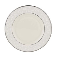 Lenox Pearl Innocence Platinum Banded Ivory China Salad Plate