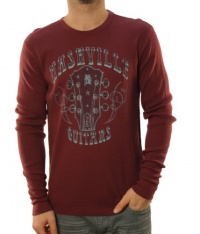 Lucky Brand Men's Nashville Guitars Logo Thermal T-Shirt Maroon Lucky Brand Men's Nashville Guitars Logo Thermal T-Shirt Maroon