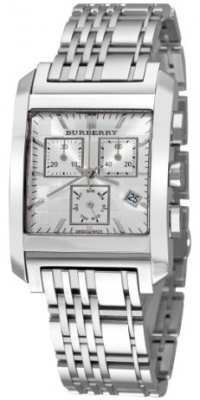 Burberry Men's BU1560 Square Silver Chronograph Dial Watch