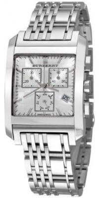 Burberry Men's BU1560 Square Silver Chronograph Dial Watch Burberry Men's BU1560 Square Silver Chronograph Dial Watch