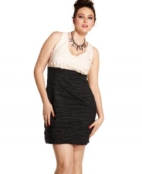 Be the belle of the ball in Love Squared's sleeveless plus size dress, defined by an empire silhouette. Be the belle of the ball in Love Squared's sleeveless plus size dress, defined by an empire silhouette.