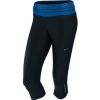 NIKE LOW RISE WOMENS RUNNING CAPRI Style# 409483 WOMENS Color: BLACK/BLUE/REFLECTIVE SILVER