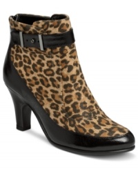 Sleek and sexy. Aerosole's Tapas booties are lined with patent detail on the toe and feature an adjustable buckle strap around the ankle. Sleek and sexy. Aerosole's Tapas booties are lined with patent detail on the toe and feature an adjustable buckle strap around the ankle.