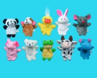 10 Pc Soft Plush Animal Finger Puppet Set includes Elephant, Panda, Duck, Rabbit, Frog, Mouse, Cow, Bear, Dog, Hippo 10 Pc Soft Plush Animal Finger Puppet Set includes Elephant, Panda, Duck, Rabbit, Frog, Mouse, Cow, Bear, Dog, Hippo