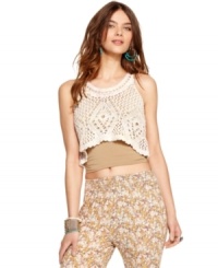 Layer on this Free People crochet cropped tank for a bit of boho flair to your spring look! Layer on this Free People crochet cropped tank for a bit of boho flair to your spring look!