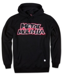 This signature fleece hoodie by Metal Mulisha keeps you warm while looking cool. This signature fleece hoodie by Metal Mulisha keeps you warm while looking cool.