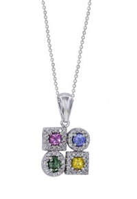 Effy Jewlery 14K White Gold Diamond & Multi Stone Pendant, 1.15 TCW