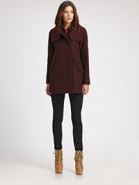 Simply sophisticated and offering uncompromising style, this coat with a hint of cashmere is a stand-out design.Stand collarEpaulettesOversized front buttonsFlap pocketsBack yokeFully linedAbout 29 from shoulder to hem70% virgin wool/20% polyamide/10% cashmereDry cleanImported Model shown is 5'10 (177cm) wearing US size 4. Simply sophisticated and offering uncompromising style, this coat with a hint of cashmere is a stand-out design.Stand collarEpaulettesOversized front buttonsFlap pocketsBack yokeFully linedAbout 29 from shoulder to hem70% virgin wool/20% polyamide/10% cashmereDry cleanImported Model shown is 5'10 (177cm) wearing US size 4.