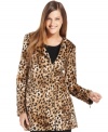 Finish your workweek look with this animal-print jacket from Calvin Klein.