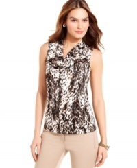 Spice up your office attire with an animal-print tank top from Alfani. Adding the right accessories takes it effortlessly from day to night.