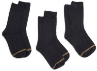 Gold Toe Boy's 8-20 Wide Rib Crew Sock (3 Pair), Navy, Medium (9-2.5) Gold Toe Boy's 8-20 Wide Rib Crew Sock (3 Pair), Navy, Medium (9-2.5)
