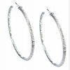 Vince Camuto Silver Tone Hoop Earrings with Crystals