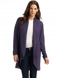 THE LOOKCurved, open frontLong sleevesTHE FITAbout 35 from shoulder to hemTHE MATERIALMerino woolCARE & ORIGINHand washImportedModel shown is 5'9½ (176cm) wearing US size Small. THE LOOKCurved, open frontLong sleevesTHE FITAbout 35 from shoulder to hemTHE MATERIALMerino woolCARE & ORIGINHand washImportedModel shown is 5'9½ (176cm) wearing US size Small.