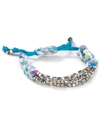 The classic friendship bracelet has officially gone glam. Shashi adds mutli-colored cord and three rows off gold-plated nuggets for a look with bright now appeal. The classic friendship bracelet has officially gone glam. Shashi adds mutli-colored cord and three rows off gold-plated nuggets for a look with bright now appeal.