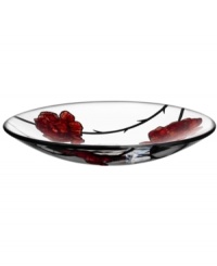 Inked with big red roses in eco-friendly paint, the handcrafted Tattoo dish features beautiful art glass with a cool rock n' roll edge. Designed by Ludvig Lofgren for Kosta Boda. Inked with big red roses in eco-friendly paint, the handcrafted Tattoo dish features beautiful art glass with a cool rock n' roll edge. Designed by Ludvig Lofgren for Kosta Boda.