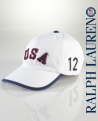 Finished with bold country embroidery, our cotton twill sport cap celebrates Team USA's participation in the 2012 Olympics. Finished with bold country embroidery, our cotton twill sport cap celebrates Team USA's participation in the 2012 Olympics.