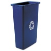 Rubbermaid Commercial 23-Gallon Slim Jim Recycling Container, Rectangular, 11 Width x 20 Depth x 30 Height, Blue