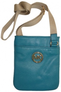 Michael Kors Fulton Genuine Leather Crossbody Purse Turquoise Michael Kors Fulton Genuine Leather Crossbody Purse Turquoise