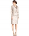 An elegant affair calls for an equally stylish wardrobe. Le Suit's petite skirt suit features a sophisticated shantung fabric with a touch of shine.