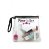 Trendy Cool Plane to See TSA Compliant Clear Travel Size Toiletries Bottles Carry On Cosmetics Zippered Bag Case