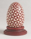 Burgundy & White Egg with Base