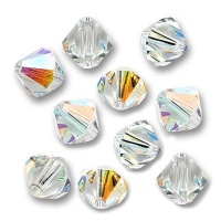 SWAROVSKI ELEMENTS #5301 Bicone Crystal AB Beads 8mm (8) SWAROVSKI ELEMENTS #5301 Bicone Crystal AB Beads 8mm (8)