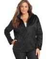 Warm up your casual looks with Style&co. Sport's plus size fleece jacket, featuring a fur-like finish.