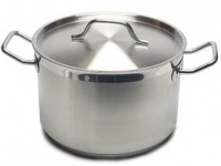 New Professional Commercial Grade 16 QT (Quart) Heavy Gauge Stainless Steel Stock Pot, 3-Ply Clad Base, Induction Ready, With Lid Cover NSF Certified Item